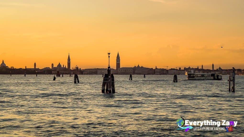 Sunset in Lido Beach Venice Italy