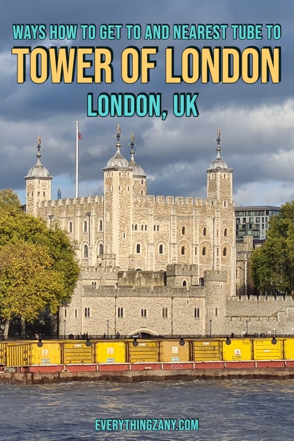 Ways how to get to and nearest tube to the tower of london pin