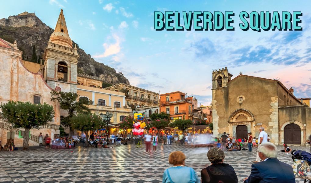 Belverde Square in Taormina Sicily Italy