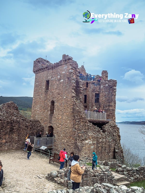 The Grant Tower at Urquhart Castle near Loch Ness in Scotland