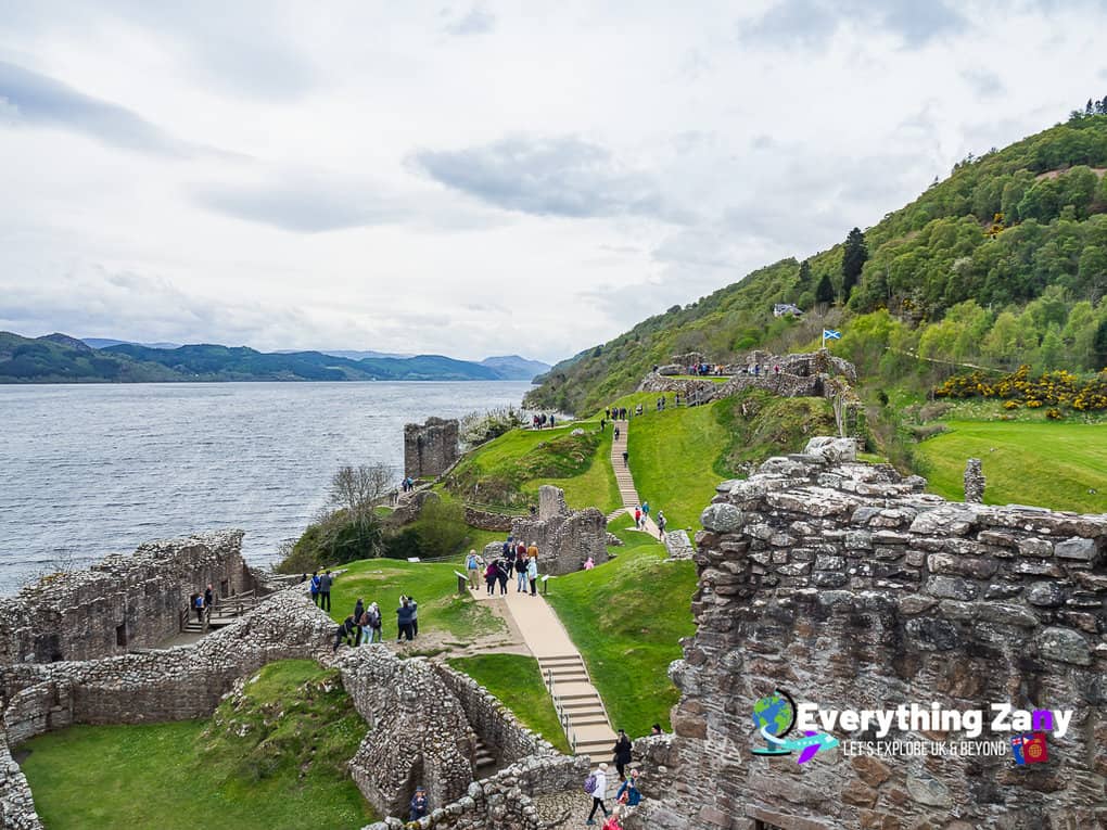 Urquhart Castle grounds near Loch Ness Scotland