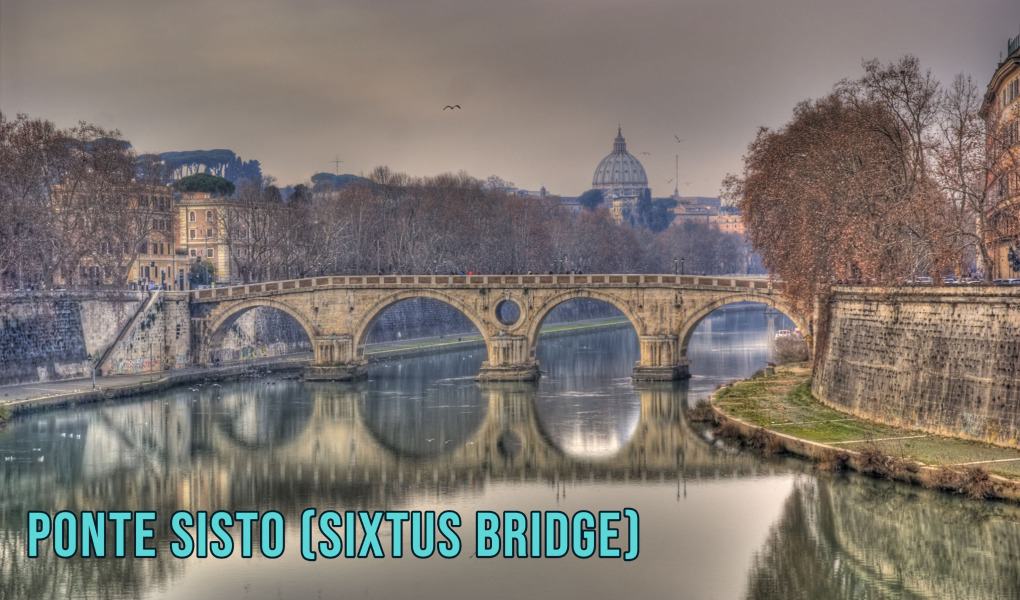 Ponte Sisto Sixtus Bridge in Trastevere Rome Italy