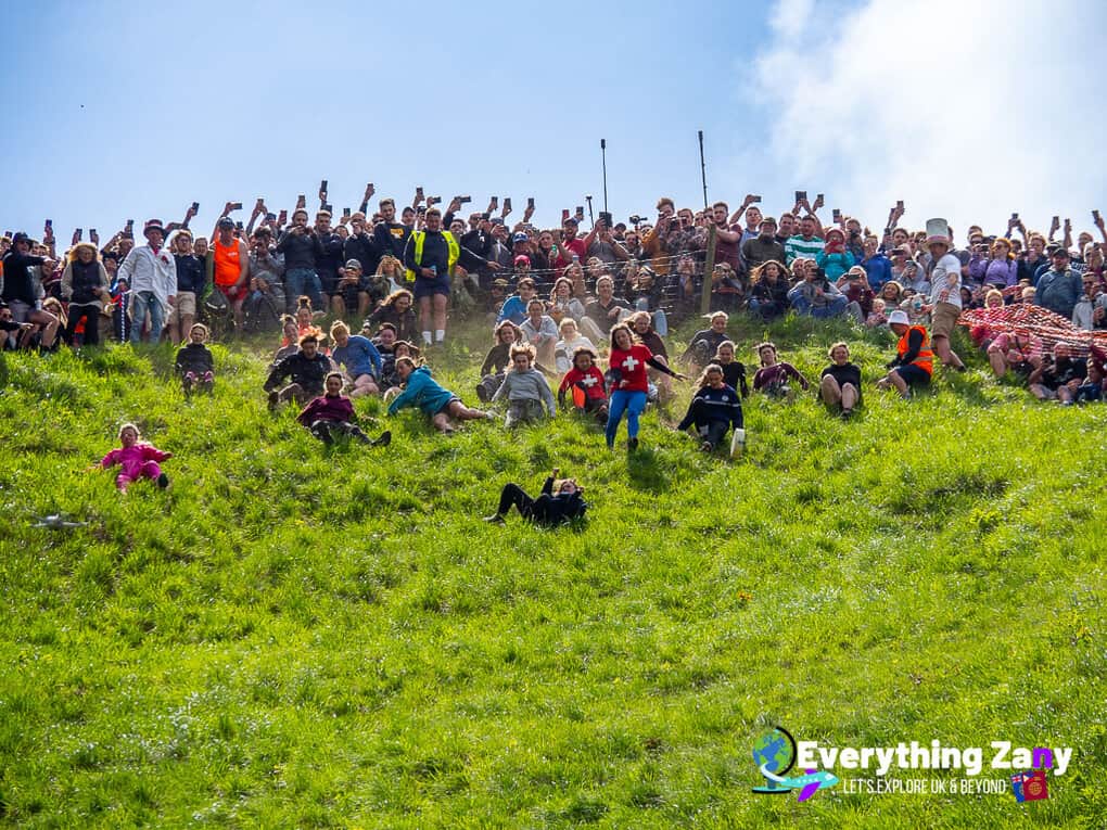 Female Cheese Rolling Downhill Race