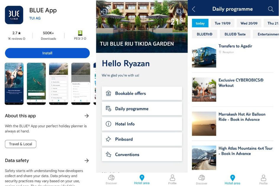 TUI Blue App 