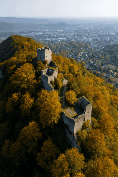 Castle ruins Gösting: Medieval hilltop castle with panoramic views over Graz