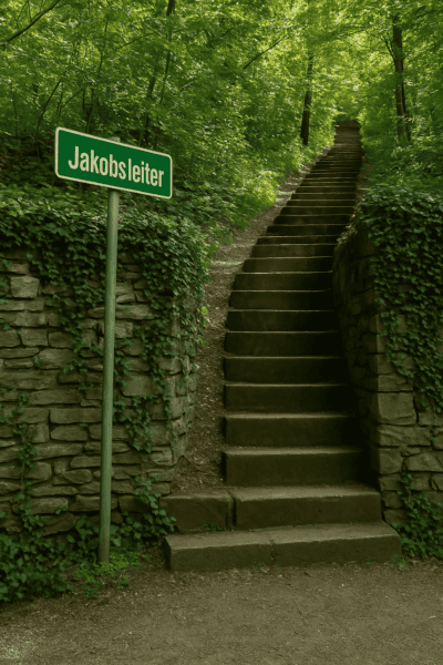 Jacob's Ladder on the Reinerkogel: historic stepped path between forest tranquillity and city views