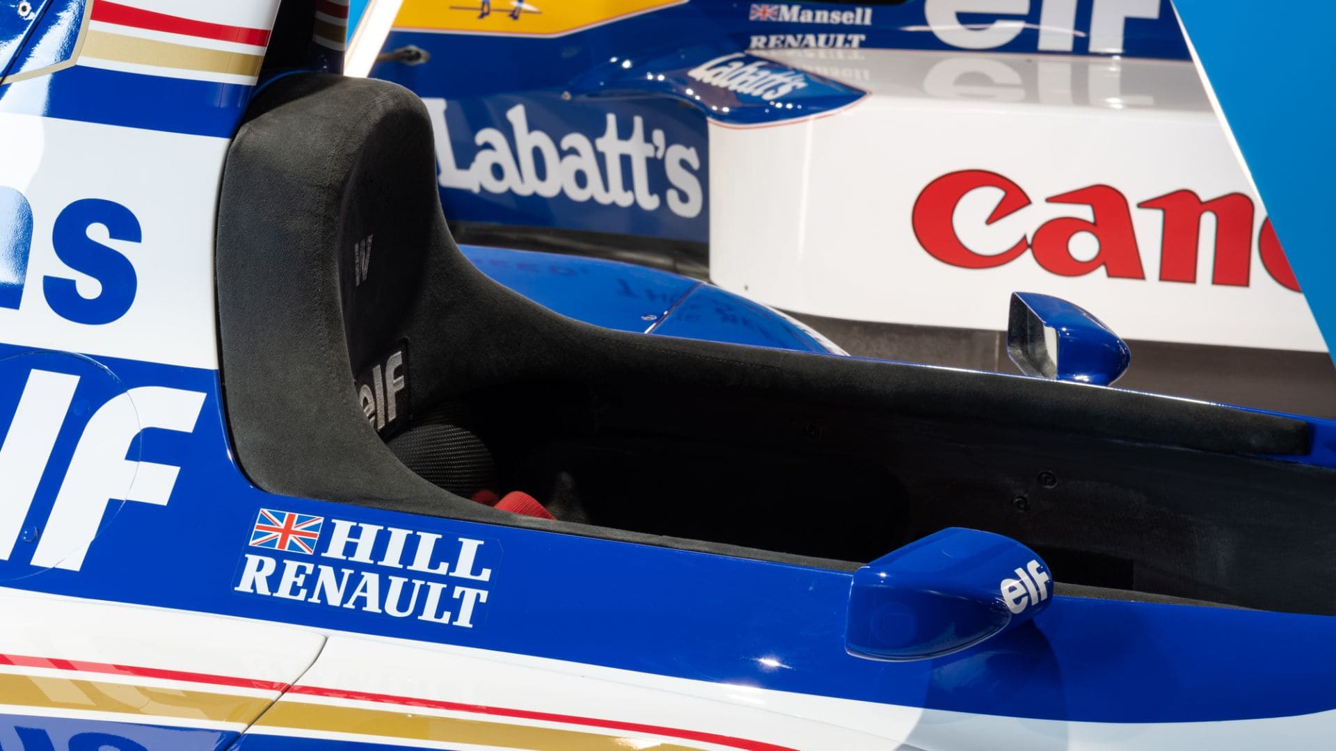 Sparkford.Somerset.United Kingdom.March 26th 2023.A Williams FW17 formula one car driven by Damon Hill in 1995 is on show at the Haynes Motor Museum in Somerset Sparkford.Somerset.United Kingdom.March 26th 2023.A Williams FW17 formula one car driven by Damon Hill in 1995 is on show at the Haynes Motor Museum in Somerset