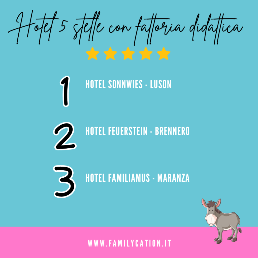 hotel con fattoria didattica in trentino hotel con animali cinque stelle