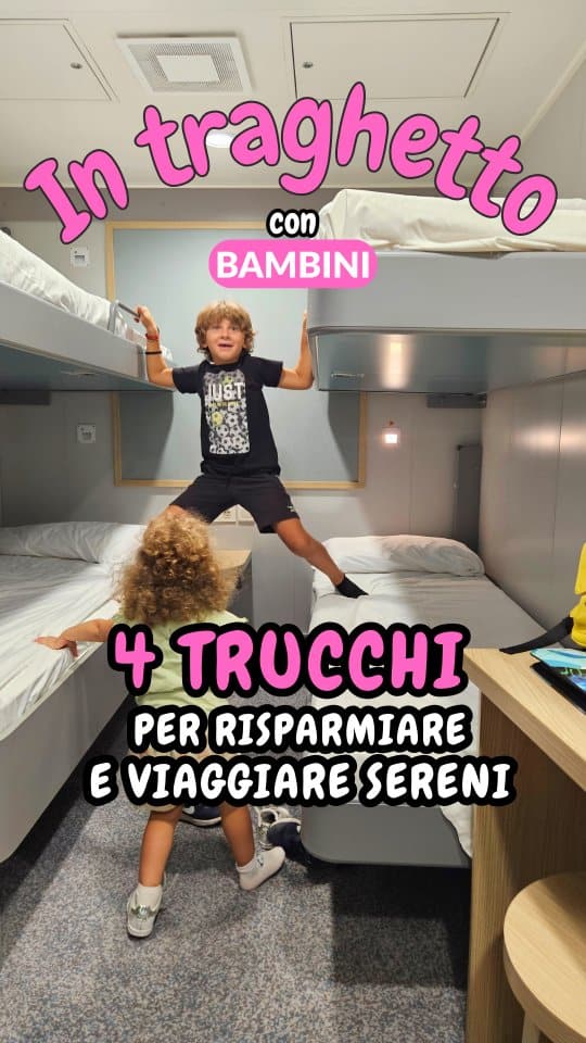 Trucchi extra per genitori in traghetto👇🚗 Imbarcati per ultimo, così eviti file in auto sotto il sole cocente e scendi per primo.👕 Cambio vestiti, pannolini e salviette – ricorda tutto il necessario per i bambini! Una volta lasciato il porto, tornare all’auto non è un’opzione 😉 🛏️ La cabina di giorno di norma costa pochissimo. E hai il bagno tutto tuo. Valuta quest’opzione. Puoi richiedere sponde per il letto e lettini da campeggio. 🍎 Snack e bevande – piccoli pasti frequenti evitano capricci. A bordo non mancano ristoranti, bar e market. 🎲 Giochi e libri – intrattengono i più piccoli nelle aree comuni. Molti traghetti hanno playground, aree arcade e la piscina 🏊‍♂️… quindi porta il costume e la crema solare!❄️ Attenzione all’aria condizionata – porta felpe e copertine leggere per tutti. Anche pantaloni lunghi se sei freddoloso come me.TraghettiPer.it comunque è la svolta!Si risparmia denaro e tempo (preziosissimo!) nella prenotazione dei traghetti per la Sardegna, l’Elba e altre destinazioni di mare per famiglie. Ti ricordo di scrivere SCONTO nei commenti per ricevere il tuo coupon esclusivo per risparmiare sul tuo prossimo viaggio in ⛴️ E se ami viaggiare con bambini seguimi. Io sono Deborah, mamma di due, e @familycation.it è il family travel blog da seguire per scoprire il mondo attraverso gli occhi dei piccoli❣️#ad #traghettiper #estate2026 #viaggiconbambini #risparmiareinviaggio