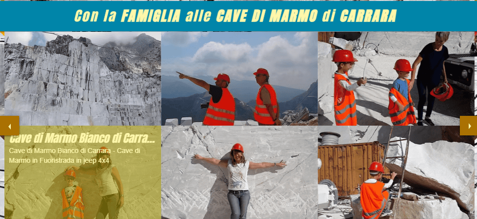 cave marmo carrara con bambini
