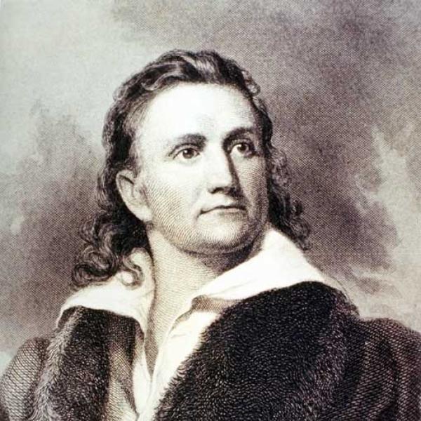 Engraving of John James Audubon the renowned naturalist and painter known for his detailed studies of American birds and wildlife in the 19th century.