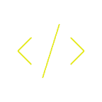 Three yellow chevron arrows pointing inward toward a vertical line, representing QR code verification without requiring apps.