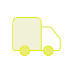Yellow delivery truck icon representing vehicle tracking and suspicious activity monitoring systems.