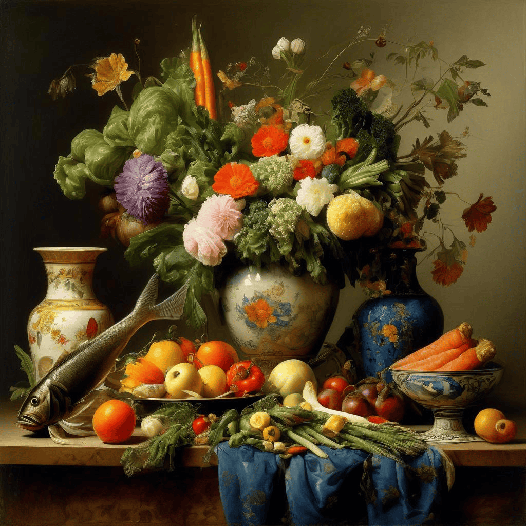 Still Life With Fish And Vegetables – Pericles Pantazis