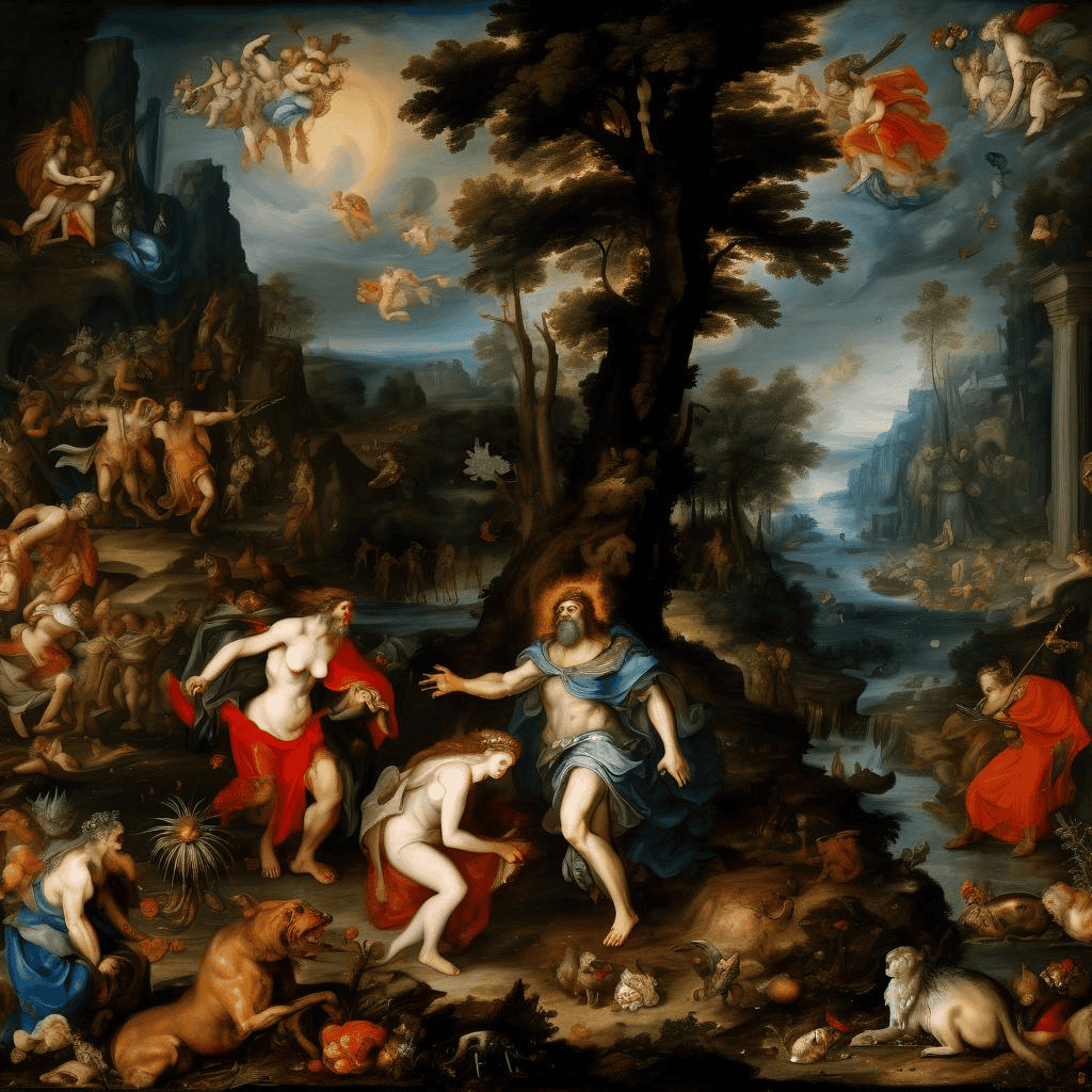 Aeneas and the Cumaean Sibyl in the Underworld – Jan Brueghel the Elder