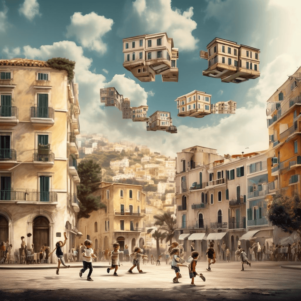 Children on a Square near Capri – Jean Benner