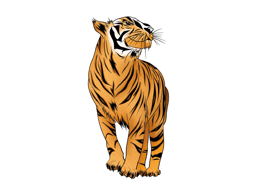 Árbol de la vida en estilo de dibujo de un tigre.