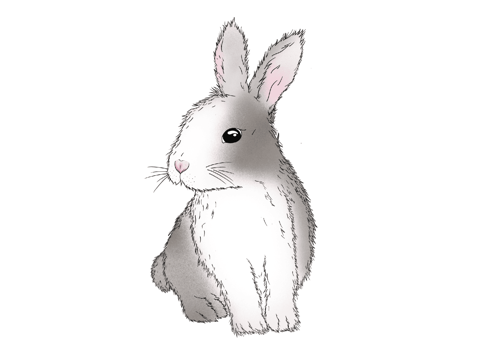 Conejo de dibujos animados en estilo acuarela, ilustración tierna y adorable.