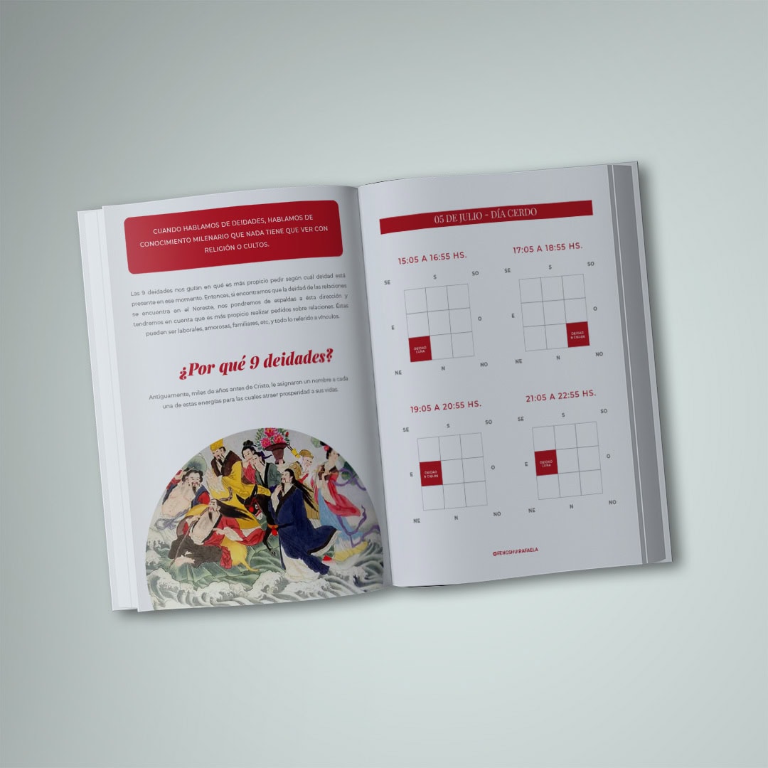 Calendario de actividades y horarios en un libro abierto.