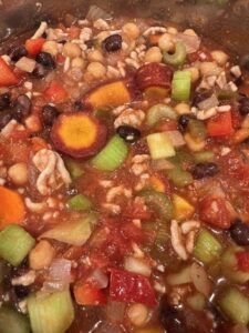 Picture of Rainbow Chili in a pot.