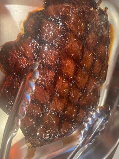 Picture of a seared flank steak.