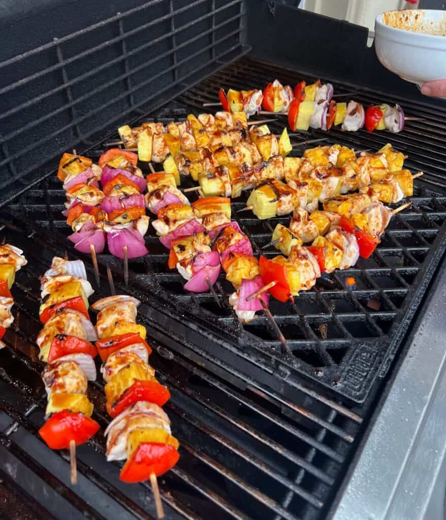 Picture of Pineapple Chicken Kabobs on the Grill. 