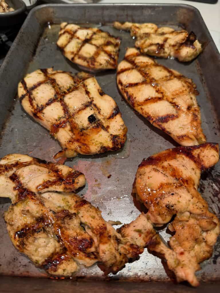 Picture of grilled honey lime chicken. 