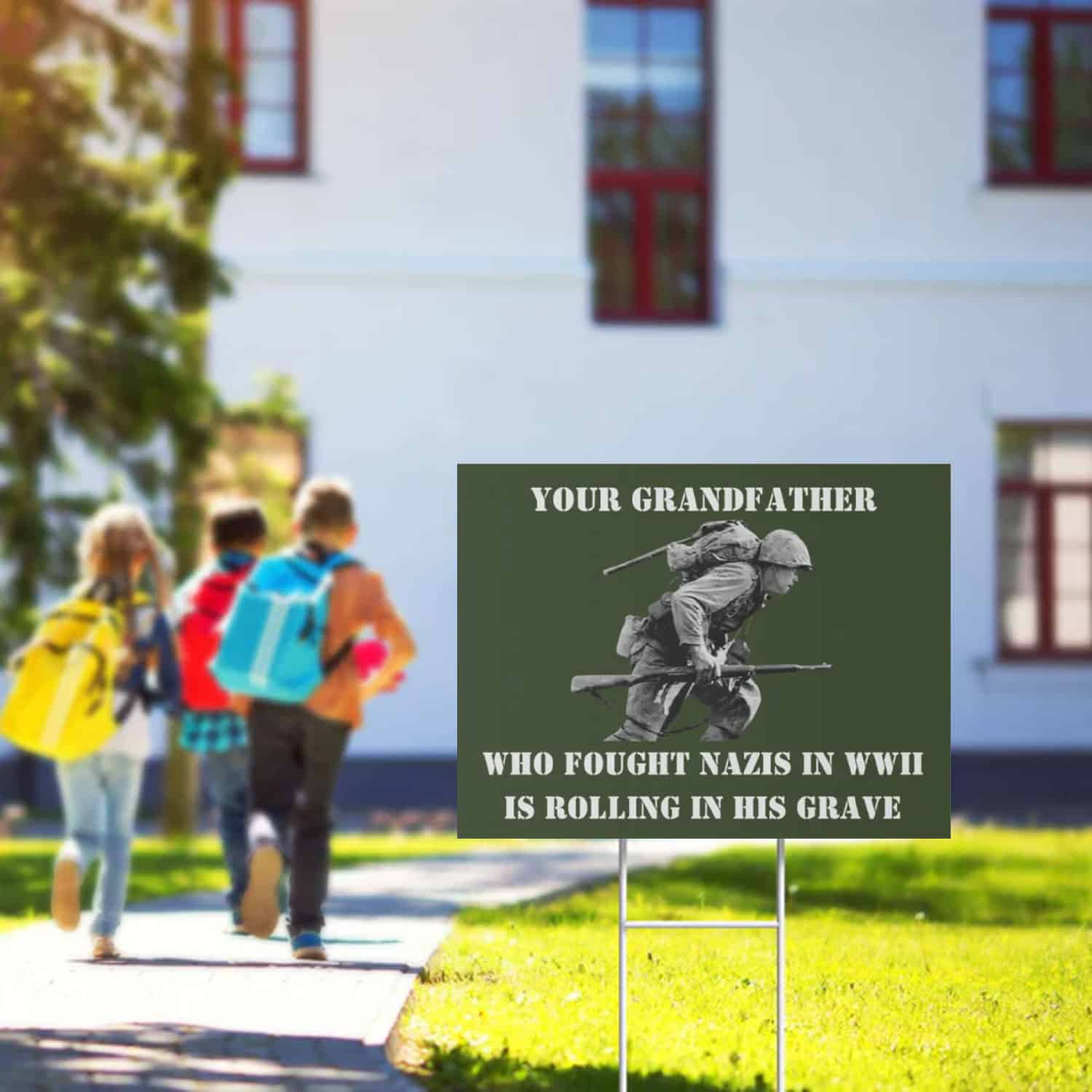 Anti Nazi Yard Sign, Fight Fascism, Anti Trump MAGA Republican Yard Sign