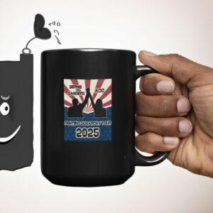 Bernie Sanders AOC Fighting Oligarchy Tour Mug, Activism Protest Mug