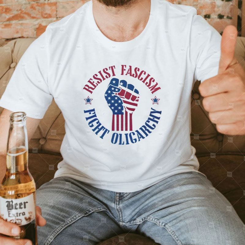 Cute Resist Fascism Fight Oligarchy, Anti Elon Protest T Shirt