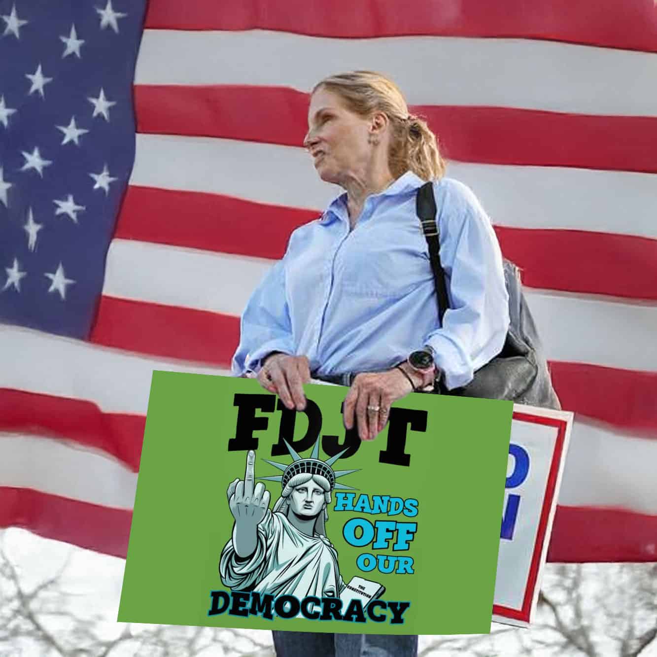 FDJT Hands Off Our Democracy 2025 Yard Sign