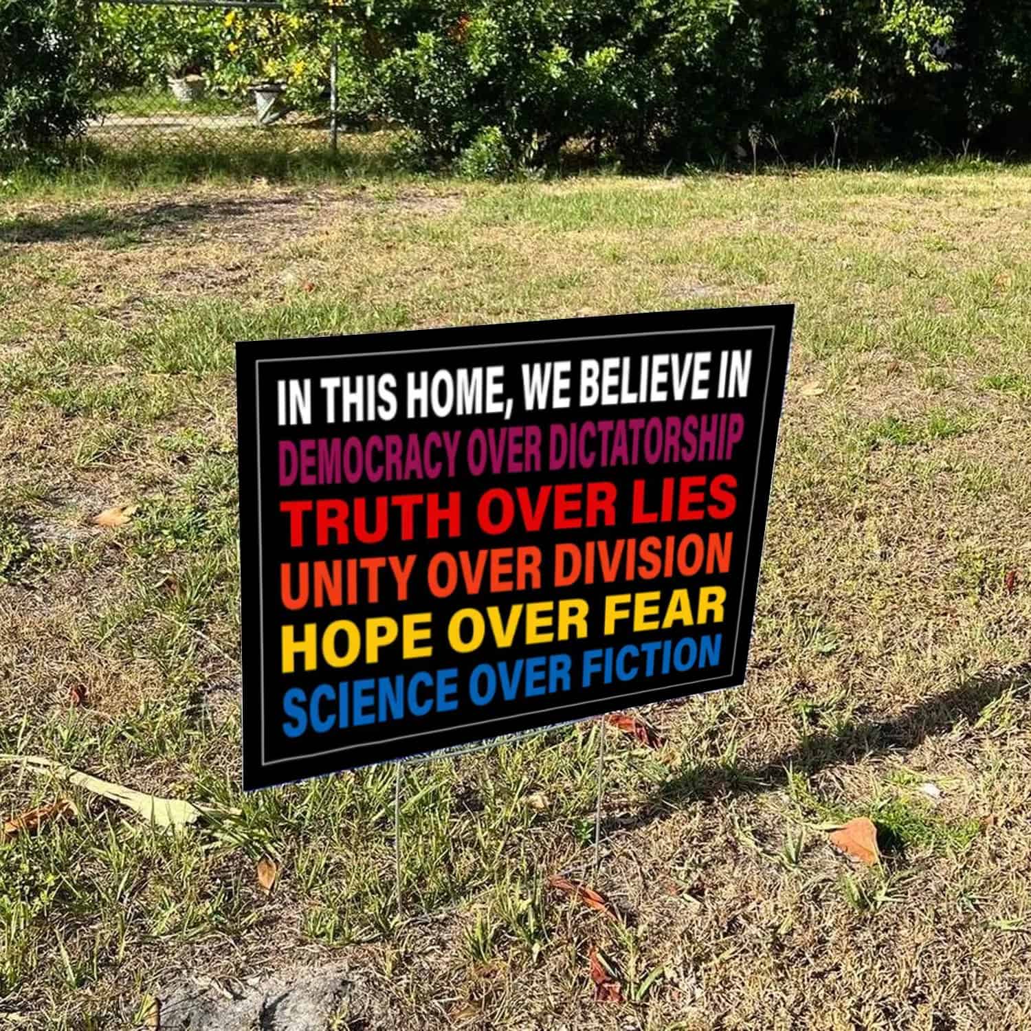 We Believe Yard Sign, Anti MAGA Yard Sign