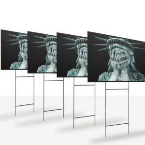 Weeping Statue of Liberty Yard Sign