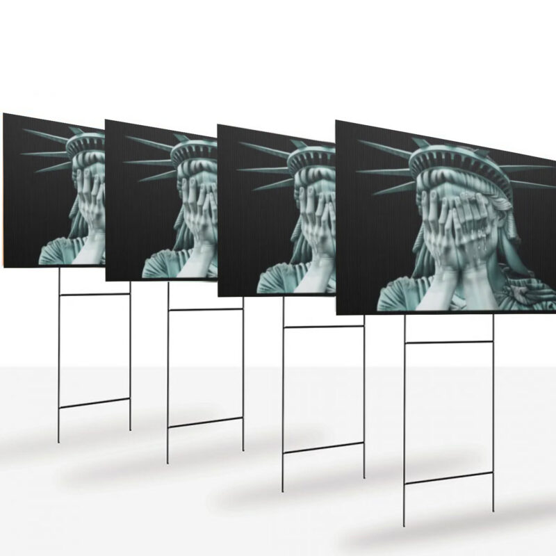 Weeping Statue of Liberty Yard Sign