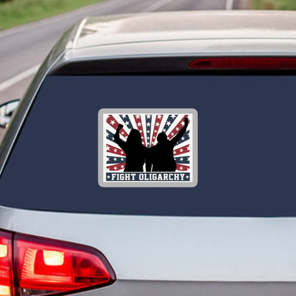 Bernie Sanders & AOC, Fight Oligarchy 2025 Sticker, Car Magnet