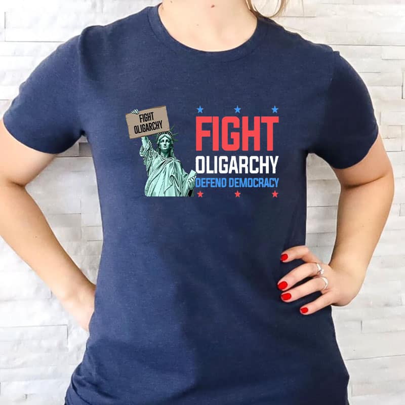 Fight Oligarchy And Defend Democracy, Bernie Sanders And AOC T-Shirt