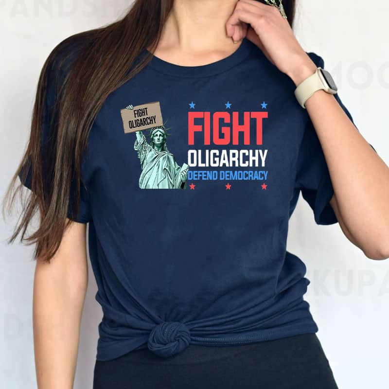 Fight Oligarchy And Defend Democracy, Bernie Sanders And AOC T-Shirt