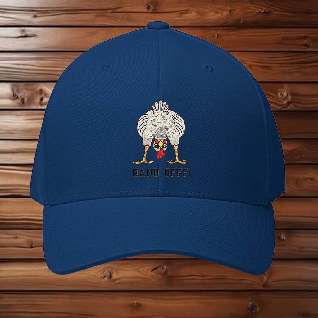 Funny Chicken Hand Off Embroidery Hat