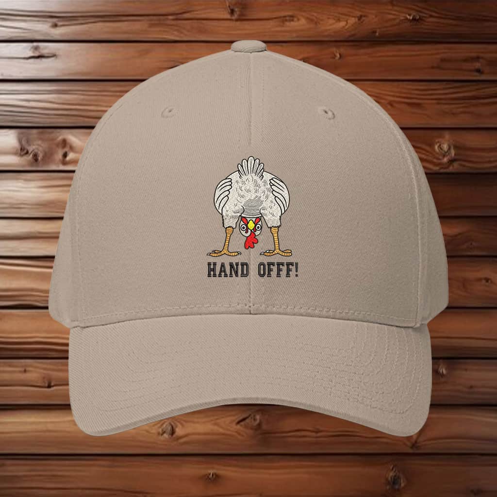 Funny Chicken Hand Off Embroidery Hat