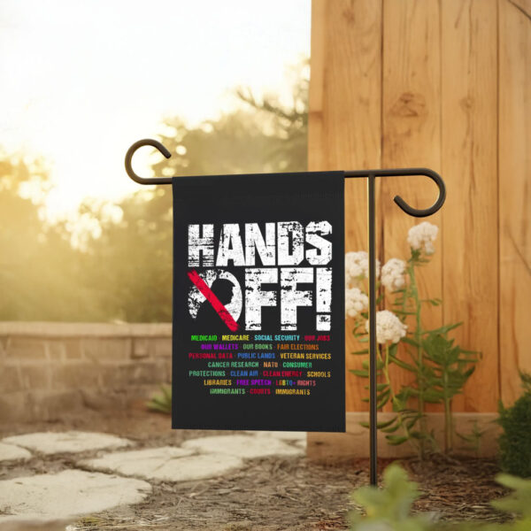 Hands Off Protest, Save Public Lands, Medicare Social Security, Free Speech, Environmental Rights Flag