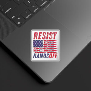 Resist Hands Off Anti Trump American Flag Sticker, Car Magnet