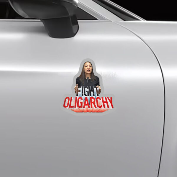 See through fight oligarchy AOC Sticker