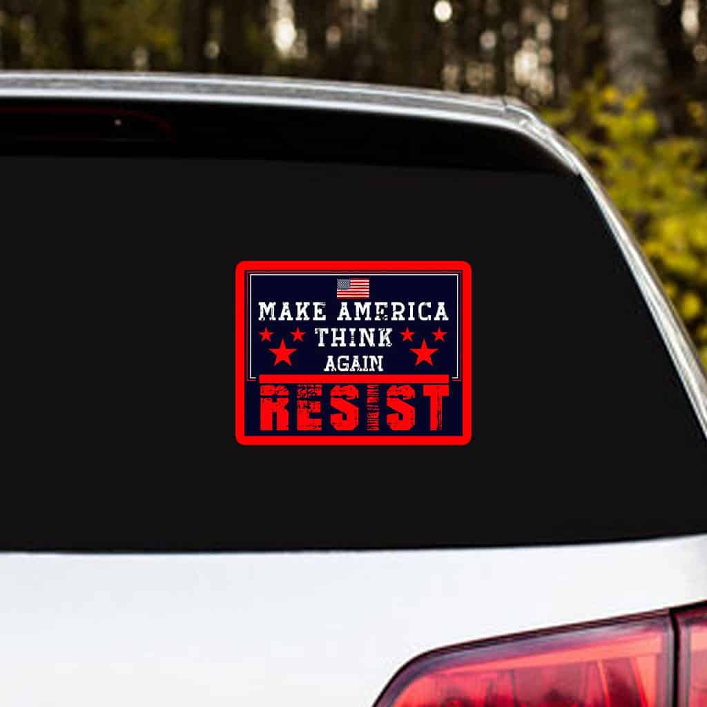 Make America Think Again - Anti-Trump 2025 Sticker, Car Magnet