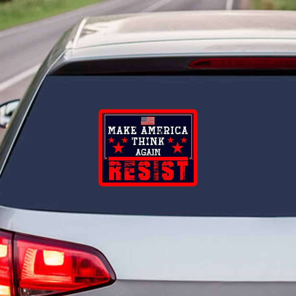 Make America Think Again - Anti-Trump 2025 Sticker, Car Magnet