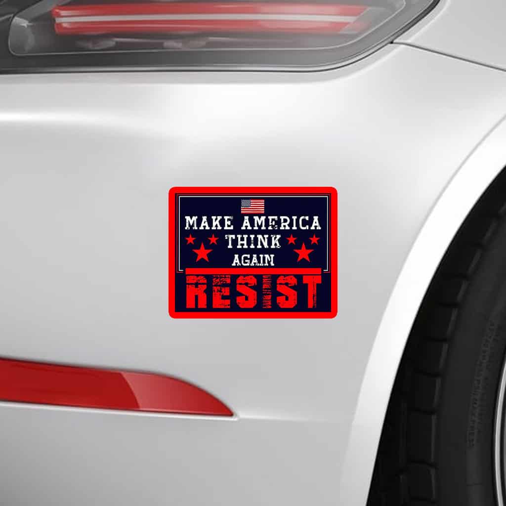 Make America Think Again - Anti-Trump 2025 Sticker, Car Magnet