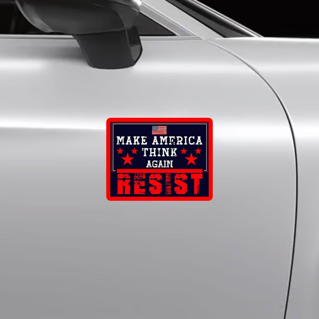 Make America Think Again - Anti-Trump 2025 Sticker, Car Magnet