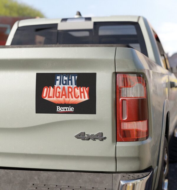 Fight Oligarchy Car Magnet – Bernie Sanders Political Protest Vehicle Magnet