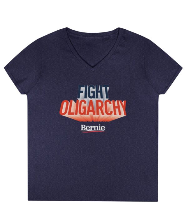 Fight Oligarchy V-Neck T-Shirt – Bernie Sanders Political Statement Tee