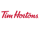 The Tim Hortons logo, featuring the brand name written in red, cursive script on a plain light background.