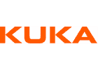 The image displays the KUKA logo, featuring the word KUKA in bold, uppercase orange letters on a white background.